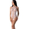 Passion Woman Bodystockings Passion BS094 Baltas Bodystocking One Size - Elegant Mesh &amp; Lace Design