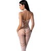 Passion Woman Bodystockings PASSION BS100 Baltas Bodystocking - One Size, Elegant Mesh Design