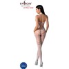 Passion Woman Bodystockings PASSION BS100 Baltas Bodystocking - One Size, Elegant Mesh Design