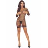 Passion Woman Bodystockings Passion BS108 Juodas Grid Bodystocking - Open Design, Flexible Fit