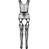 Passion Woman Bodystockings PASSION ECO BS014 Juodas Bodystocking - Sustainable Recycled Nylon, One Size
