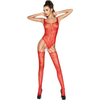 Passion Woman Passion BS034 Raudona Bodystocking - Elegant Fishnet, One Size