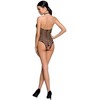 Passion Woman Passion BS087 Juodas Fishnet Bodystocking with Lace Details One Size