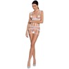 Passion Woman PASSION BS089 Bodystocking Baltas Mesh-Lace One Size - Elegant Design