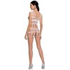 Passion Woman PASSION BS089 Bodystocking Baltas Mesh-Lace One Size - Elegant Design