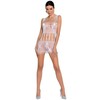 Passion Woman Passion BS090 Baltas Mesh Bodystocking Mini Dress One Size