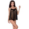 Passion Woman Chemise Passion Melania Chemise S/M Juodas - Elegant Lingerie Set with Thong