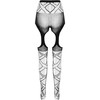PASSION WOMAN GARTER &amp; STOCK PASSION ECO S005 Baltas Bodystocking - Sustainable Recycled Material, One Size