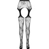 PASSION WOMAN GARTER &amp; STOCK Passion ECO S001 Raudona Bodystocking - Eco-Friendly Recycled Material, One Size