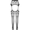 PASSION WOMAN GARTER &amp; STOCK PASSION S030 Juodas Tights with Garter Design, One Size, Durable Material