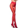 PASSION WOMAN GARTER &amp; STOCK Passion TIOPEN 008 Raudona Decorative Lace 1/2 Tights 30 DEN