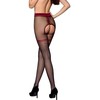 PASSION WOMAN GARTER &amp; STOCK PASSION TIOPEN 019 Juodas/Raudona 3/4 Tights 20 DEN - Decorative Openwork