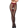 PASSION WOMAN GARTER &amp; STOCK PASSION TIOPEN 019 Juodas/Raudona 3/4 Tights 20 DEN - Decorative Openwork