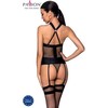 Passion Woman Passion Amanda S/M Ecological Leather Corset with Mesh and Gold Details