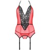Passion Woman Passion Peonia Corset Raudona S/M - Elegant Lace &amp; Tulle Waist Shaping Set