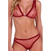 Passion Woman Sets PASSION Belissana Burgundy Lingerie Set S/M - Sheer Lace Elegance