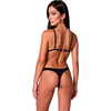 Passion Woman Sets Passion RESILQUE Lingerie Set Juodas L/XL - Lace Bra &amp; Thong, Adjustable Fit