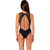 Passion Woman Teddies PASSION Evalie Bodysuit Juodas S/M - Elegant Lace Deep V Open Back