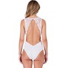 Passion Woman Teddies Passion Evalie Body Baltas L/XL - Elegant Lace Bodysuit with Open Back
