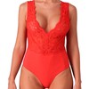 Passion Woman Teddies PASSION Evalie Bodysuit Raudona S/M - Elegant Lace &amp; Open Back Design