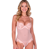 Passion Woman Teddies Rožinė Passion Zovel Bodysuit Light Rožinė L/XL - Sheer Mesh &amp; Lace Elegance