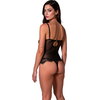 Passion Woman Teddies PASSION ZOVEL Bodysuit Juodas L/XL - Sheer Mesh &amp; Lace Elegance