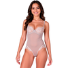 Passion Woman Teddies PASSION ZOVEL Bodysuit Light Pilkas S/M - Sheer Mesh &amp; Lace Elegance