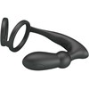 Pretty Love Emoni Juodas Silicone Dual Intimate Ring &amp; Plug, 12 Modes