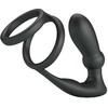Pretty Love Emoni Juodas Silicone Dual Intimate Ring &amp; Plug, 12 Modes