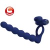 Pretty Love Male Mėlyna Pretty Love Ajmal Mėlyna Vibrating Silicone Ring with Plug, 10 Modes