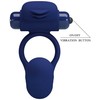 Pretty Love Male Mėlyna Pretty Love Ajmal Mėlyna Vibrating Silicone Ring with Plug, 10 Modes