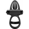 Pretty Love Male Pretty Love Juodas Silicone Ring - 10-Mode Rechargeable System