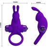 BoT Pretty Love I Rabbit Vibrating Silicone Partner Ring, Dark Violetinė