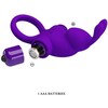 BoT Pretty Love I Rabbit Vibrating Silicone Partner Ring, Dark Violetinė