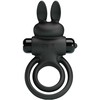 Pretty Love Male Pretty Love Vibrating Silicone Ring III Rabbit Juodas 10-Mode System