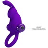 BoT Pretty Love I Rabbit Vibrating Silicone Partner Ring, Dark Violetinė