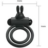 Pretty Love Osmond Silicone Vibrating Support Ring, Atsparus vandeniui, Juodas