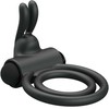 Pretty Love Osmond Silicone Vibrating Support Ring, Atsparus vandeniui, Juodas