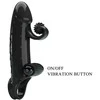 Romance MC64 Vibrating Extension Sleeve Juodas TPE Adjustable Ring