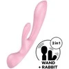Satisfyer Triple Oh Light Rožinė daugiafunkcis vibratorius