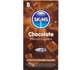 Skins Chocolate Premium Condoms 8-Pack - Scented, Extra Lubricated, Natural Latex