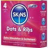 SKINS Dots &amp; Ribs Premium Textured Latex Condoms 4-Pack Vanilla Scent
