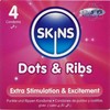 SKINS Dots &amp; Ribs Premium Textured Latex Condoms 4-Pack Vanilla Scent