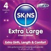 Skins Extra Large Premium Condoms 4-Pack - Ultra-Thin, 57mm, Vanilla Scent