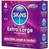 Skins Extra Large Premium Condoms 4-Pack - Ultra-Thin, 57mm, Vanilla Scent