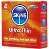 Skins Ultra Thin Premium Latex Condoms 4-Pack | Extra Lubricated, 55mm