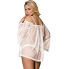 Subblime Babydolls Subblime Babydoll Baltas Flared Sleeve S/M - Elegant Sheer Lingerie Set