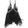 Subblime Babydolls Subblime Babydoll L/XL - Elegant Tulle &amp; Lace Nightdress, Juodas