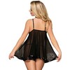 Subblime Babydolls SUBBLIME Babydoll S/M Juodas - Elegant Sheer Lace with Shiny Accents