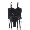 Subblime Bodies Subblime 9542277 Bodysuit with Decorative Chains &amp; Garter Belt Juodas L/XL